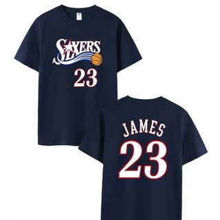 💖詹皇LeBron James詹姆斯短袖純棉T恤上衣💖NBA球衣76人七六人湖人隊運動籃球圓領衣服T-shirt男A16