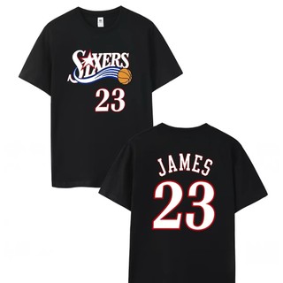 💥詹皇LeBron James詹姆斯短袖純棉T恤上衣💥NBA球衣76人七六人湖人隊運動籃球圓領衣服T-shirt男D16