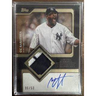 CC Sabathia 2025 Topps Flagship Patch Auto /50洋基隊沙胖三色patch簽