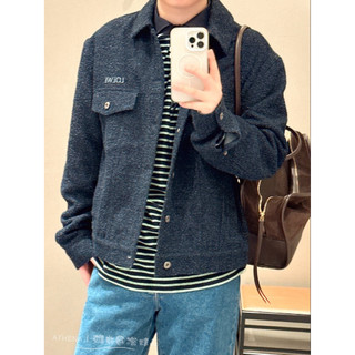 ᴀᴛʜᴇɴᴀ | LOEWE 26 深藍色 小香風 粗花 刺繡 牛仔外套 男款