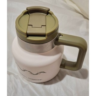 星巴克＆Stanley 聯名推出的白色不鏽鋼把手杯｜20oz