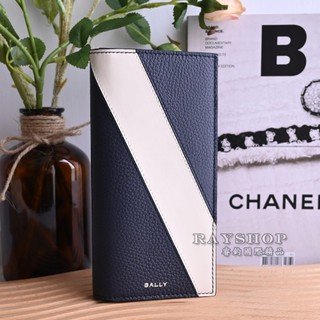 睿鈞國際精品 BALLY 6304913 LGO 燙印LOGO牛皮對開長夾.深藍 現貨