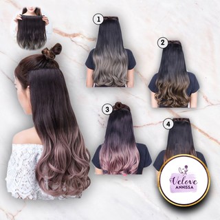 Hair Clip Klip Rambut Palsu WIG OMBRE UMBRE KERITING Curly