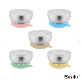 Basilic 貝喜力克不鏽鋼雙層隔熱吸盤碗280ml 不鏽鋼碗 防燙碗 雙層碗 吸盤碗(D1358)【公司貨】小豆苗