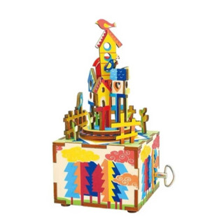 music box 八音盒木質3D立體DIY拼裝音樂盒 拼圖