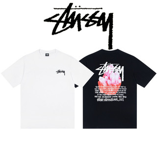 Stussy 短袖 Reflection Tee 粉色水晶鑽石反射印花 T恤