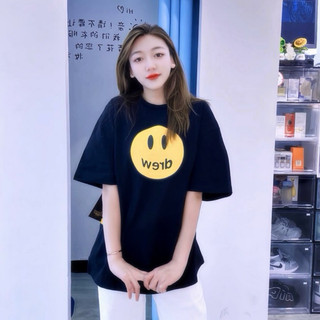 Drew House Mascot 笑臉短T 黑色 男女同款 賈斯汀比伯 美式街頭 情侶款 短袖T恤
