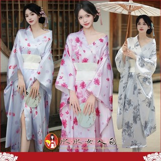【預購】日式和服浴衣睡袍 性感綢緞睡衣 女東瀛風薄款浴袍 性感開衫睡衣 角色扮演外拍寫真 閨蜜和風長袍｜水水女人國