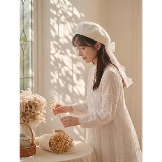 【HiGh MaLi】日系| 圓舞曲蝴蝶結貝蕾帽 |仙女 白 |