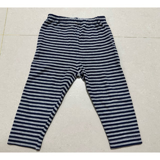 Uniqlo丈青灰色條紋長褲80cm