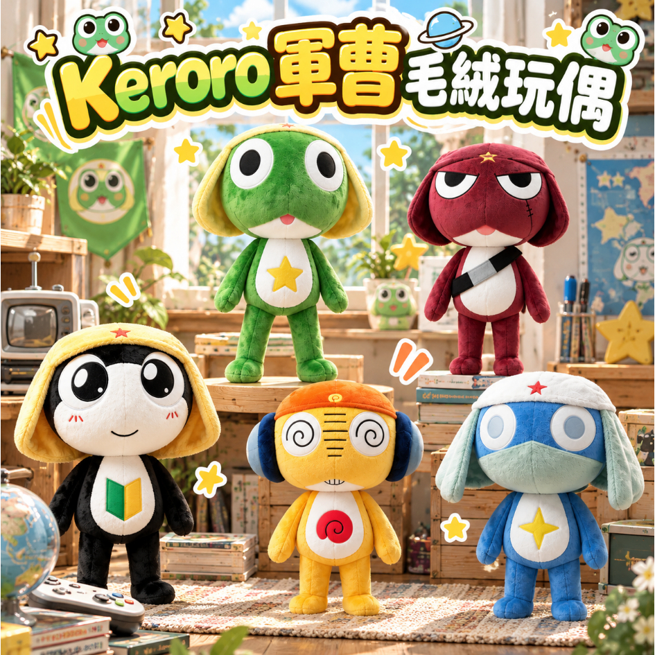 Keroro軍曹毛絨公仔🌟Keroro 20週年大電影 劇場版周邊 可愛毛絨公仔 伍長曹 長兵長 二等兵 15cm 動漫