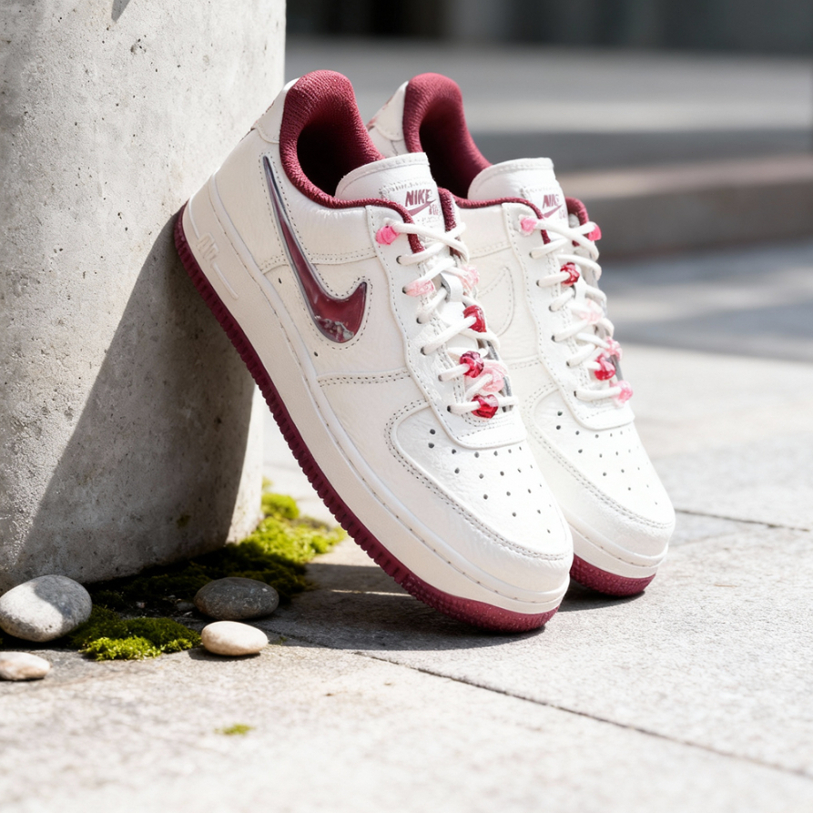 🔥革調 Nike Air Force 1 Valentine Day 龍年限定 舒適百搭 休閒運動 板鞋 男女款 白紅