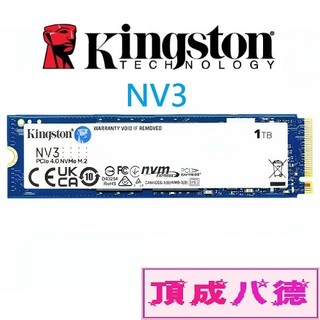 Kingston 金士頓 NV3 4TB 4T PCIe 4.0 M.2 SSD 固態硬碟 SNV3S