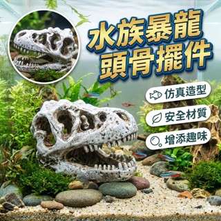 水族暴龍頭骨擺件 水族裝飾品 魚缸佈置 魚缸擺件 水族用品