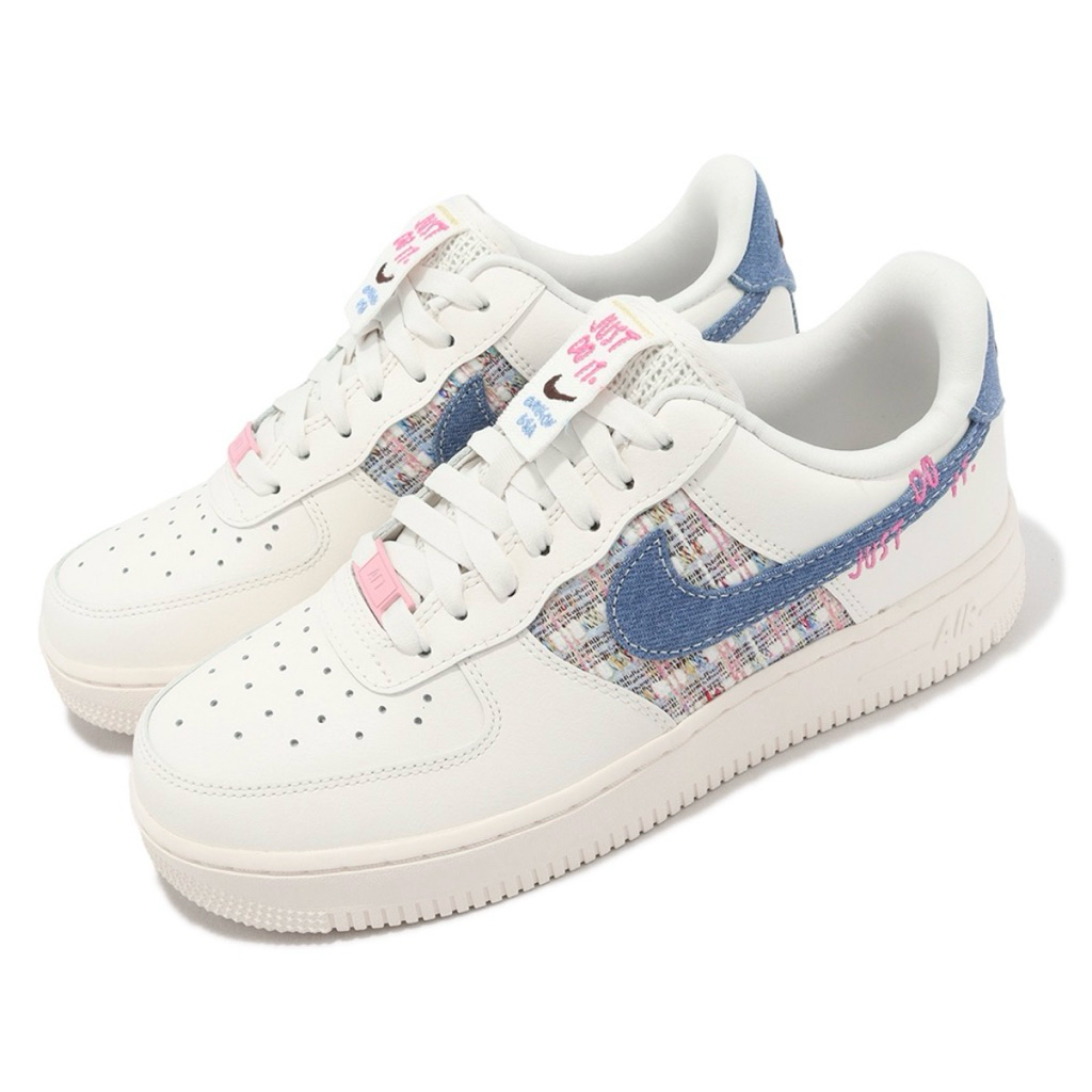 ❗️價格可議❗️24cm Nike Wmns Air Force 1 07 LX 女鞋 小香風 單寧 牛仔 混色編織