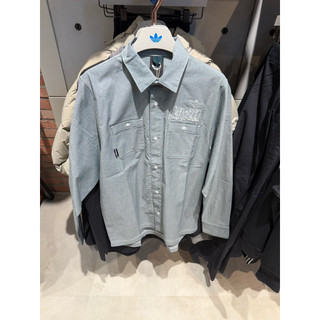 Threeⓖ🧸 ADIDAS MARK GONZALES 長袖襯衫 挺版 男女款 情侶款 藍色 KE1009