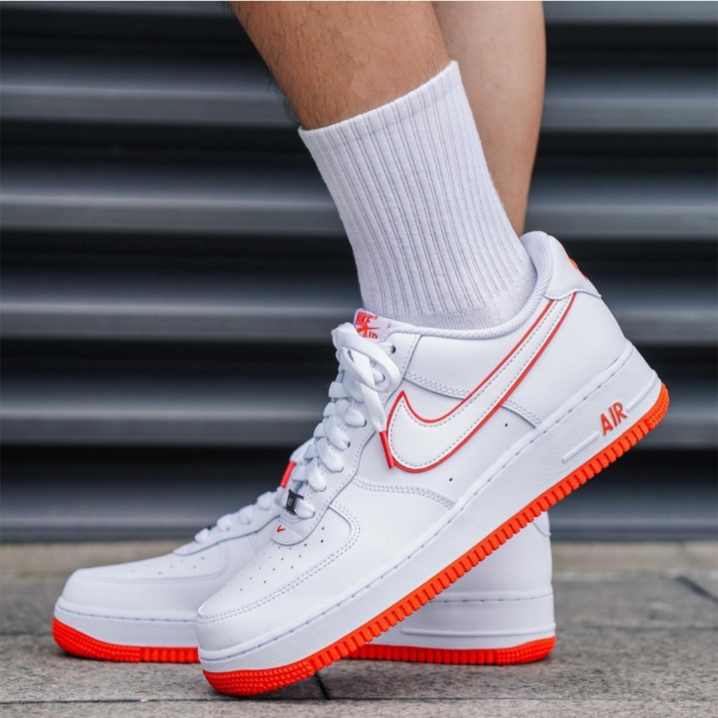 😎森語 Nike Air Force 1 White Orange 運動 時尚 百搭 休閒鞋 男女同款 白橙 DV078
