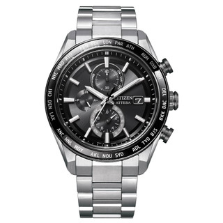 CITIZEN 星辰 ATTESA系列 AT8295-56E 鈦金屬電波對時光動能男士腕錶 黑麵 42mm