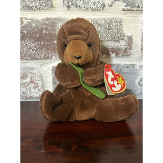 早期1995 絕版 Ty Beanie Baby「海藻水獺」Seaweed the Otter