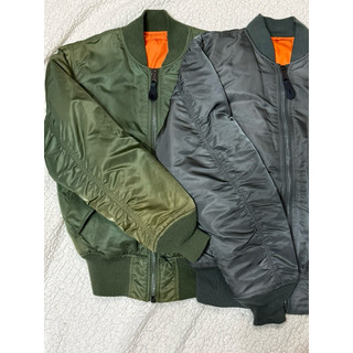 Alpha Industries MA-1 飛行夾克 鐵灰 / 軍綠 XS