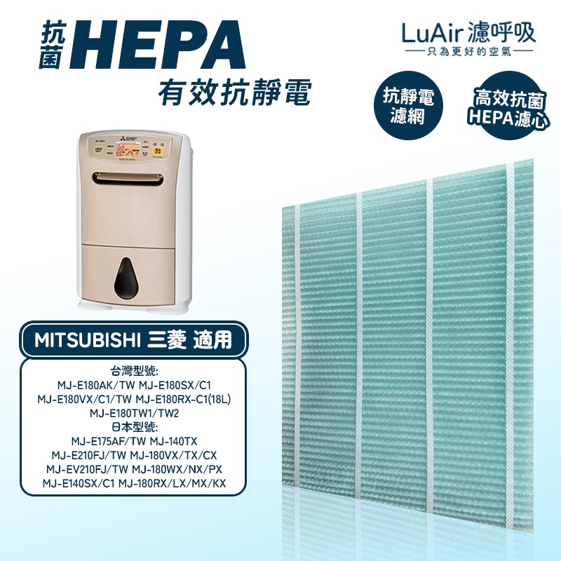 適用 Mitsubishi 三菱除濕機  MJ-E180AK E180VX E175AF 抗菌除臭 PM2.5濾網