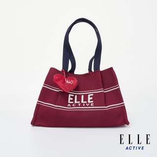 【ELLE ACTIVE】法式運動風針織肩背手提包-紅色 (EA25A1FB401-75)
