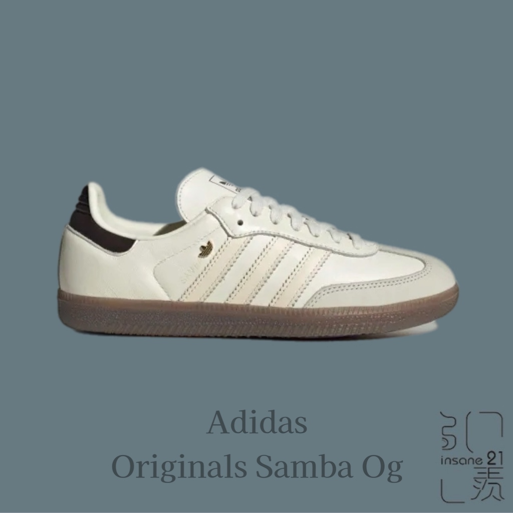 ADIDAS ORIGINALS SAMBA OG 奶油白 黑尾 三葉草 金屬小標 女鞋 IH6628