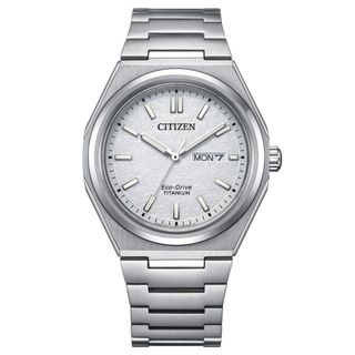 CITIZEN星辰 GENT'S系列 Zenshin 超級鈦光動能腕錶/白色 AW0130-85A-39.5mm