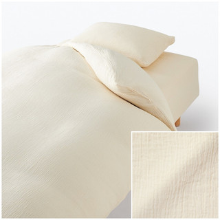 無印良品 MUJI 萊賽爾混二重紗織 寢具系列 枕套 枕頭套/被套 棉被套 D