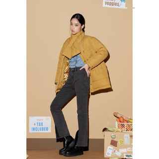 全新 現貨 SISJEANS 百貨專櫃品牌 冬季必備芥黃鋪棉外套｜顯瘦中長版＋時尚圍巾款 女裝 現貨快速出貨🚚 764