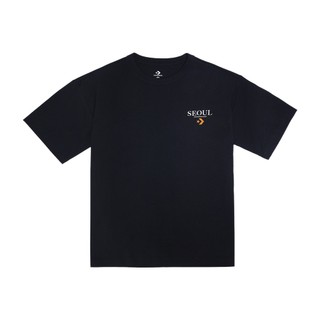 CONVERSE COTTON JERSEY CITY TEE 男女 短袖上衣 T恤 黑-MCH647-023