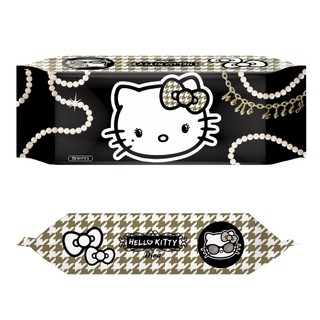 【Hello Kitty】拋棄式洗臉巾70抽(千鳥紋款)70抽