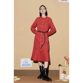 二手衣 現貨 SISJEANS 百貨專櫃品牌 紅色小魚尾牛仔長洋裝 牛仔洋裝 現貨快速出貨🚚