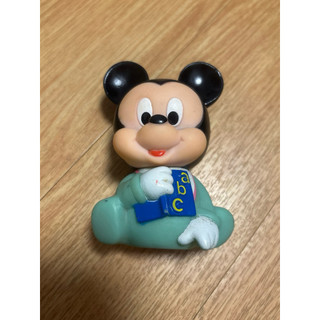 早期玩具-臺灣製-Disney迪士尼 米奇 米老鼠 米奇寶寶 玩具公仔擺件 矽膠軟玩具 二手玩具