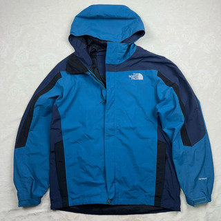 二手 The North Face 北臉 Hyvent 連帽 撞色 拼接 風衣夾克 拉鍊口袋 無內裡層 連帽外套