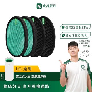 綠綠好日 兩入組 適用 LG 大白 PS-W309WI AS-401WWJ1 AS401WWL2 HEPA抗菌濾網 濾芯