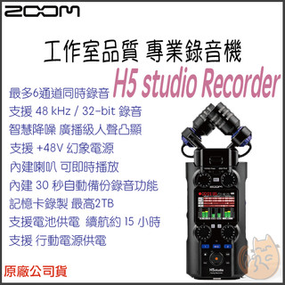 《 Zoom 原廠公司貨 》H5 studio 錄音室等級 專業 旗艦 數位 手持 錄音機 錄音筆 收音 麥克風