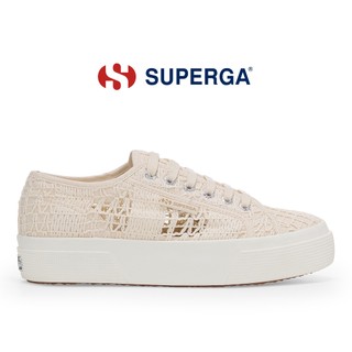 SUPERGA 女鞋 厚底鞋 休閒鞋 增高3.5CM 2740 CROCHET系列 鉤織 米色 S61448W-A0N