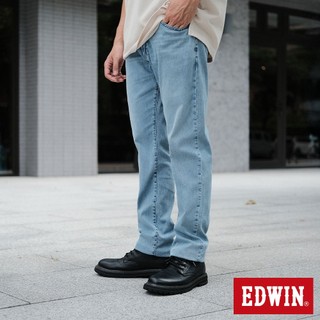 EDWIN 男款 COOL FLEX 涼感針織直筒褲(漂淺藍)