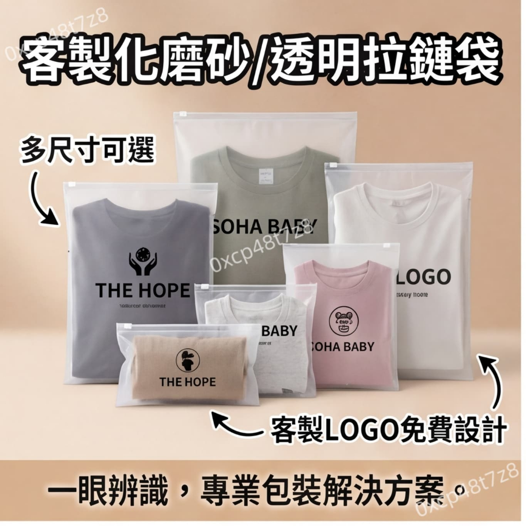 磨砂袋 客製化 夾鏈袋 透明袋 服裝拉鏈袋包裝袋 磨砂自封袋 客製LOGO 透明磨砂防塵衣服塑料袋 加厚夾鏈袋 自封袋子