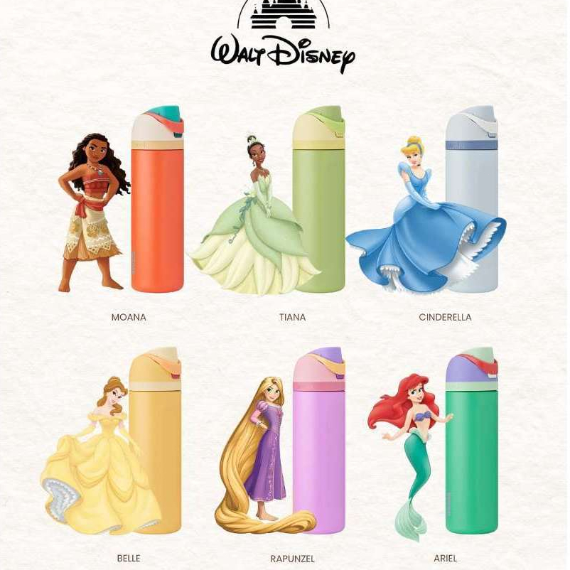 「多色可選」 Owala × Disney 公主系列水壺👑 夢幻角色款一次收齊✨  24oz 運動水杯 手提杯 吸管杯子