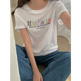 現貨在途＋預購·Triple H Seoul 正韓代購OB 曼哈頓字母印花短袖T恤 圓領休閒上衣 莫代爾 東大門 韓國製