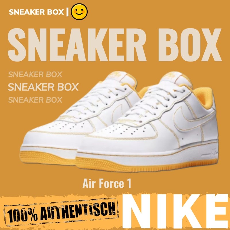【U+】Nike 鞋 Air Force 1'07 Low"白激光橙黃縫線" 男鞋 女鞋 低幫休閒運動板鞋 空軍一號