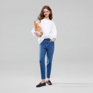 GIORDANO 女裝微直筒高彈牛仔褲【雙色任選】05416024