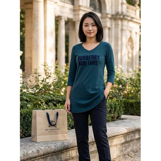 BURBERRY 藍標 字母七分袖長版傘狀上衣