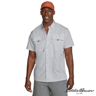 【Eddie Bauer】男性 短袖涼感襯衫-淺灰 11638625