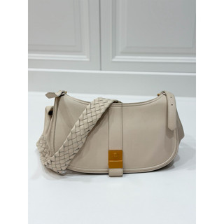 BOTTEGA VENETA BV 米色 編織背帶 全皮 肩背包 斜背包 側背包