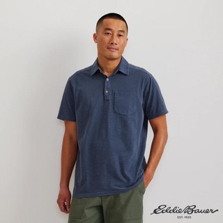 【Eddie Bauer】男性 短袖透氣口袋POLO衫-深藍 11602309