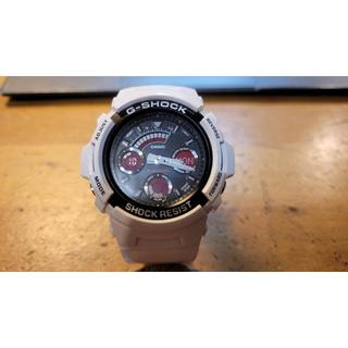 ⌚ 【經典二手，稀有白×紅款】CASIO G-SHOCK AW-591SC-7A 極速先鋒系列｜白×紅 運動雙顯錶