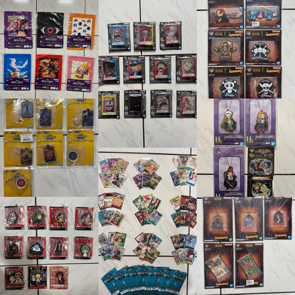 海賊王一番賞 Card game & 新四皇小賞 E賞 毛巾 吊飾 I賞 杯墊 集線器 貼紙組 G賞 吊飾 立牌J賞吊飾
